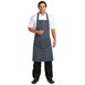 Whites halterschort blauw-wit gestreept met zak