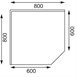 Vogue RVS werktafel hoekelement 60cm