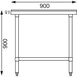 Vogue RVS snijtafel met HDPE snijplank 90cm