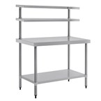 Vogue RVS werktafels met wandplanken