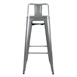 Bolero Bistro stalen barkruk met rugleuning grijs (4 stuks)