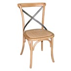 Bolero houten stoel met gekruiste rugleuning naturel (2 stuks)