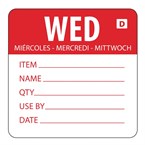 Hygiplas oplosbare kleurcode voedseletiketten woensdag (250 stuks)