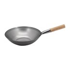 Vogue lichtstalen wok met vlakke bodem 330 mm