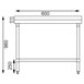 Vogue RVS werktafel met achteropstand 90x60x60cm