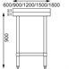 Vogue RVS werktafel met achteropstand 90x60x60cm