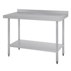 Vogue RVS werktafel met achteropstand 90x120x60cm