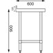 Vogue RVS werktafel met achteropstand 90x120x60cm