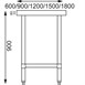 Vogue RVS werktafel zonder achteropstand 60cm diep