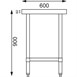 Vogue RVS werktafel zonder achteropstand 60cm diep