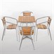 Bolero aluminium en essenhouten stoelen met armleuning (4 stuks)