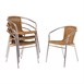 Bolero aluminium en polyrotan stoel naturel (4 stuks)