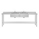 Vogue RVS spoeltafel dubbele spoelbak afdruiprek links en rechts 240x60cm