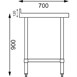 Vogue RVS werktafel met achteropstand 90x150x70cm