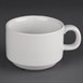 SPECIALE AANBIEDING x24 Athena Hotelware stapelbare theekoppen en schotels (24 stuks)