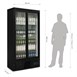 Polar G-serie staande barkoeling/display koeling met schuifdeuren 490L zwart
