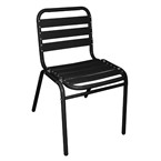 Bolero stapelbare aluminium stoel zwart (4 stuks)