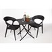 Bolero vierkante polyrotan klaptafel zwart 60cm