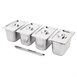 Vogue RVS Gastronorm Bakken Set 4x 1/4 Met Deksels