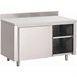 Gastro M RVS werktafel met schuifdeuren en achteropstand 88x100x70cm