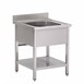 Gastro M RVS spoelbak met onderblad en achteropstand 70x70x85cm