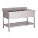 Gastro M RVS spoeltafel 2 spoelbakken links 160x70x85cm