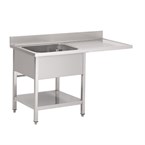 Gastro M RVS spoeltafel met ruimte voor vaatwasser 120x70x85cm