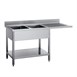 Gastro M RVS spoeltafel met ruimte voor vaatwasser 160x70x85cm