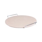 Ronde pizzasteen met metalen houder