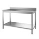 Gastro M RVS werktafel met onderblad en achteropstand 85x120x70cm