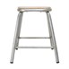 Bolero lage gegalvaniseerd stalen kruk met houten zitting (4 stuks)