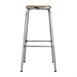 Bolero hoge gegalvaniseerd stalen kruk met houten zitting (4 stuks)