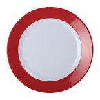 Olympia Kristallon Gala melamine borden met rode rand 26cm (6 stuks)
