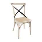 Bolero houten stoel met gekruiste rugleuning ecru (2 stuks)