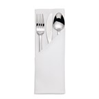 Mitre luxe satijnen band servetten katoen wit (pak van 10)