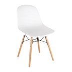 Bolero Arlo polypropyleen stoelen met houten poten wit (2 stuks)