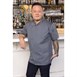 Chef Works Urban Springfield unisex koksbuis met rits korte mouw inktblauw