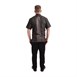 Chef Works Urban Tribeca denim koksbuis met drukknopen korte mouw grijs