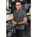 Chef Works Urban Tribeca denim koksbuis met drukknopen korte mouw grijs