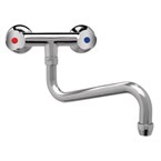 Heavy duty duobloc mengkraan met draaiknoppen en lage uitloop