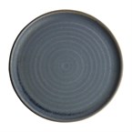 Olympia Canvas ronde borden met smalle rand blauw graniet 26,5cm (6 stuks)