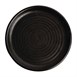Olympia Canvas ronde borden met smalle rand zwart 18cm (6 stuks)