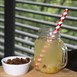 Fiesta Compostable rood/wit gestreepte papieren smoothierietjes 21cm (250 stuks)