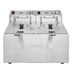 Buffalo tweeling tank tweeling mand 2x5ltr aanrecht friteuse met timers 2x2.8kw