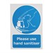 Vinylsticker A5 'Handreiniger gebruiken AUB'