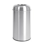 Bolero RVS bullet afvalbak open-top zilver 40L