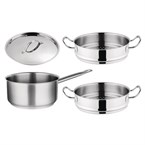 Vogue 3-delige set met steelpan en stomers