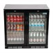 Polar G-serie 2-deurs barkoeling met klapdeuren zwart 198L