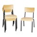 Bolero Cantina stoelen met houten zitting en rugleuning metallic grijs (4 stuks)