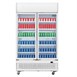 Polar G-serie tweedeurs displaykoeling met lichtbak 950L klapdeuren